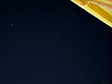 Júpiter arriba (el más brillante). Abajo de izquierda a derecha: Constelación de Orión, Aldebarán, y las Pléyades.
<br><br>
(16mm)